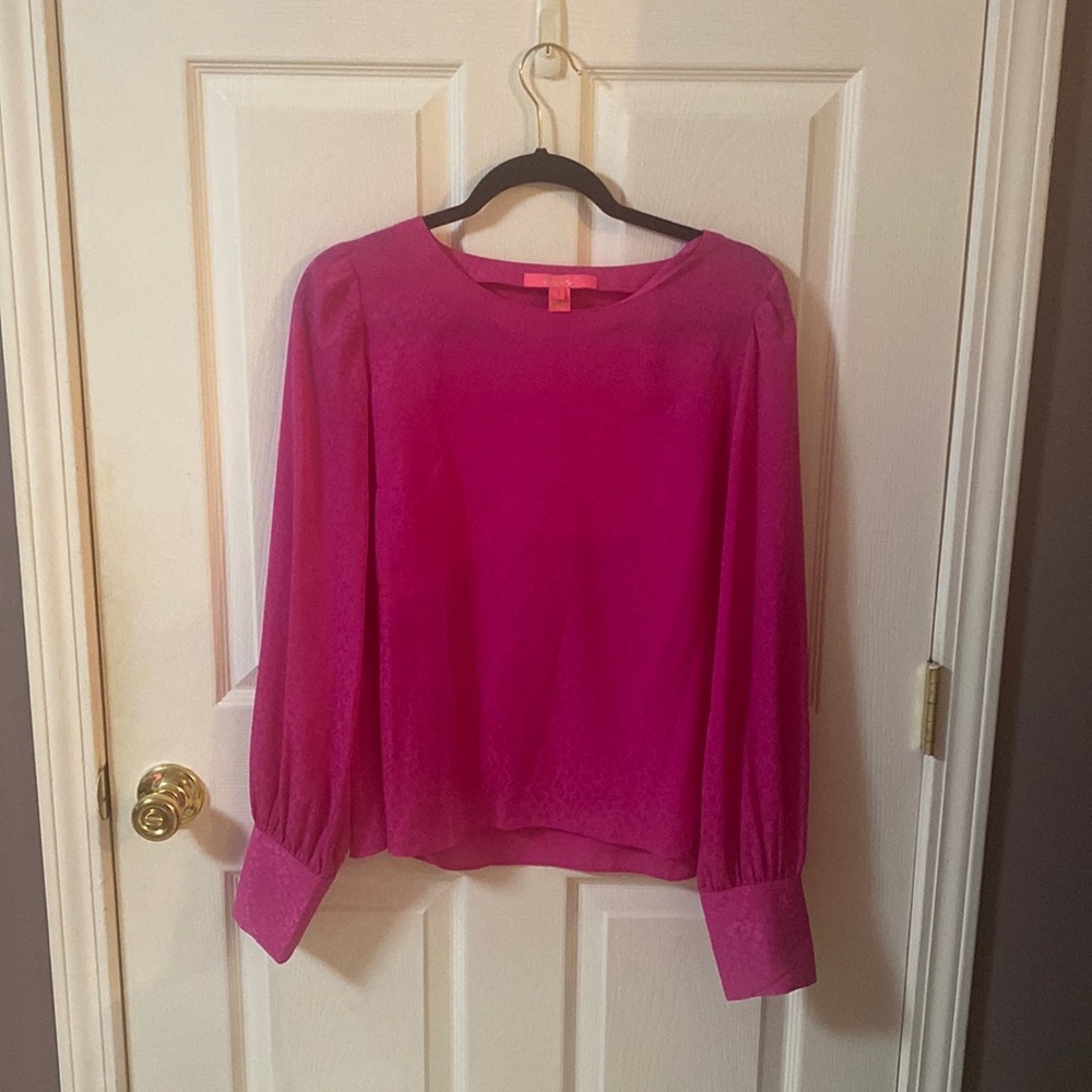 Lilly Pulitzer Pink Leopard Blouse